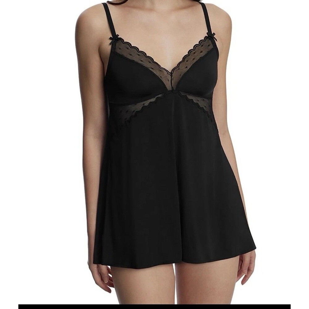Skarlett Blue Women's Siren Dotted Lace Babydoll Black Size S 1234